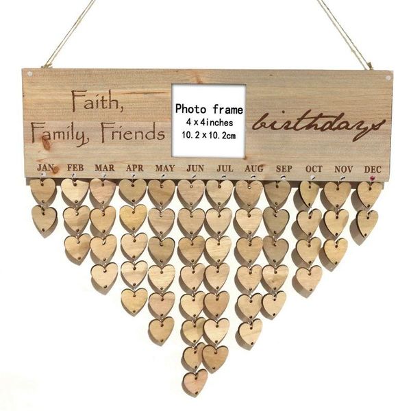 

decorative objects & figurines wooden diy calendar hanging plaque po frame message board faith family friends birthday reminder