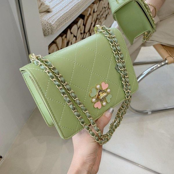 

evening bags summer candy color pu leather green shoulder bag korean fashion messenger small square chain pink crossbody