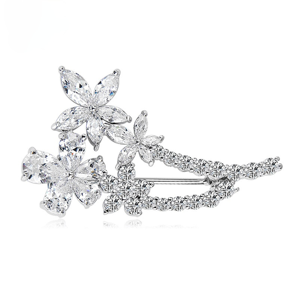 

simple and creative personality picture duolan brooch women's flower clothing accessories for parties, Gray