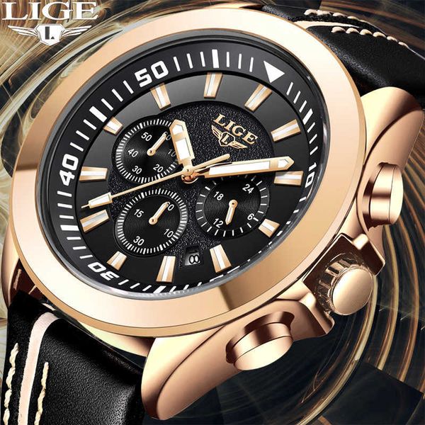 Lige Moda Mens Relógios Militar Sport Watch Homens Data Automática Impermeável Relógio De Quartzo Multi-função Dial Relogio Masculino 210527