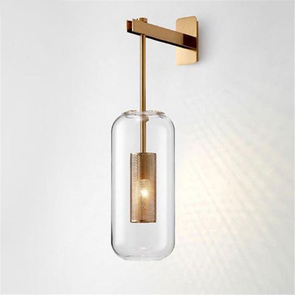 

wall lamp post-modern luxury glass nordic bedroom bedside creative living room decor corridor aisle sconce led light e14