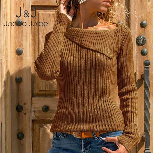 

jocoo jolee women long sleeve slash neck knitted casual slim sweater autumn pullover harajuku oversized sweater 5xl 210518, White;black