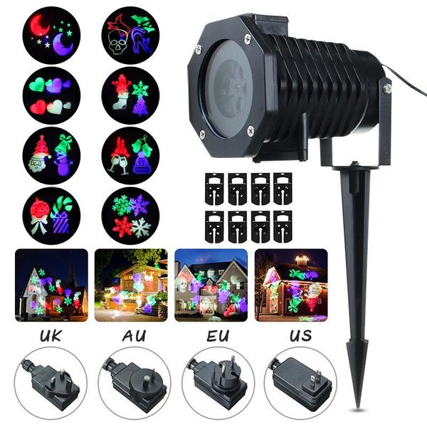 

patterns christmas snowflake lawn lamp outdoor led waterproof film cards laser fairy projector lights for home garden lamps