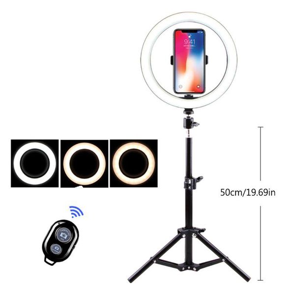 

10" selfie ring light with rotation tripod stand for phone live stream/makeup 090f flash heads