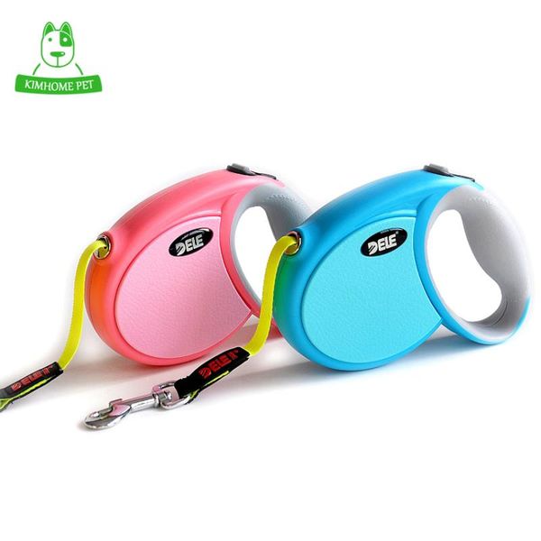

dog collars & leashes 3 m 4 blue pink extending walking pet leash automatic retractable