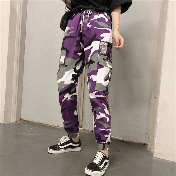 

women's pants & capris fashion women camouflage cargo 2021 casual high street military army combat pocket cool hip hop, Black;white