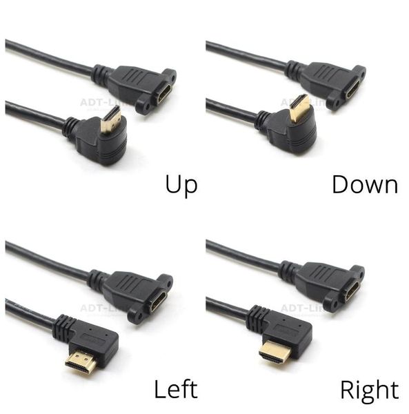 

audio cables & connectors 15cm 2.0 4k*2k cable 60hz 2.0v v2.0 right left up down angle male to female panel mount with screws hd extens