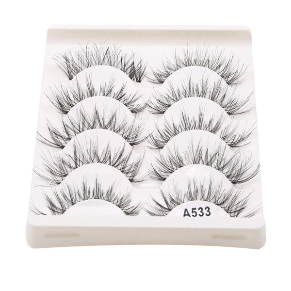 

false eyelashes 5pair/box handmade artificial fiber long lasting lashes volume extension tool