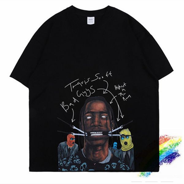 

t shirts oversize travis scott highest in the room cactus jack astroworld t-shirt men women t-shirts streetwear tee, White;black