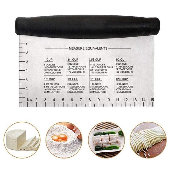 

rectangle kitchen dough cutter scraper knife divider flour pastry cake pizza cutting tools stainless steel baking &