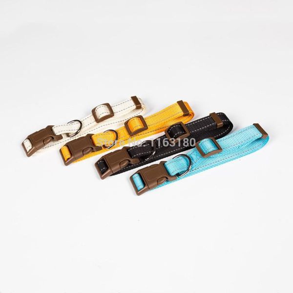 

12pcs/lot dog collar durable nylon reflective custom pet dogs collars for small medium large accessories & leashes