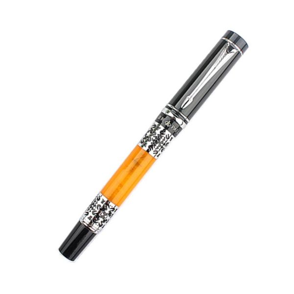 

fountain pens 808 metal and retro acrylic resin pen 0.5 nib ink orange with converter business office writing