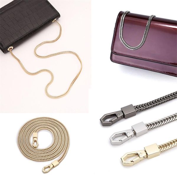 Accesorios para piezas de bolsos 120cm/100cm DIY oro/plata/pistola correa negra reemplazo monedero cadena correas de hombro bolsos pequeños monederos manija