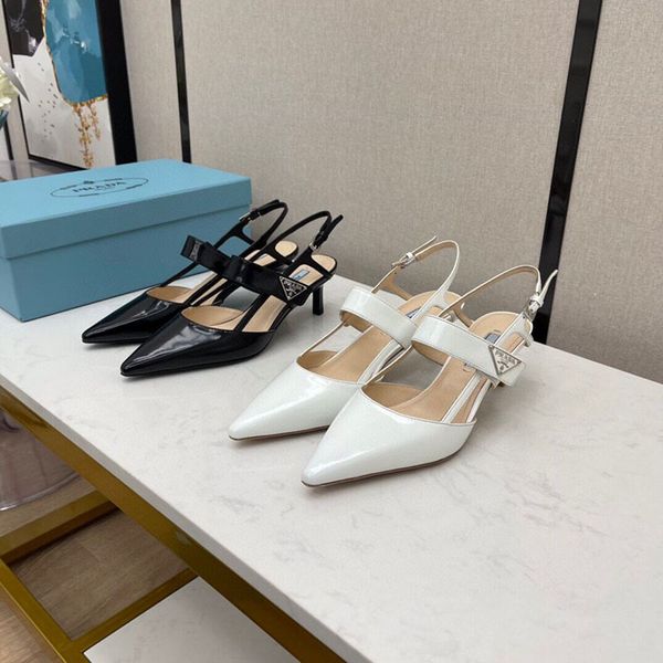 

sandals slippers 2021 early spring aw slim cat heel pointed back sandals high heel skirt summer baotou fairy shoes zly, Black