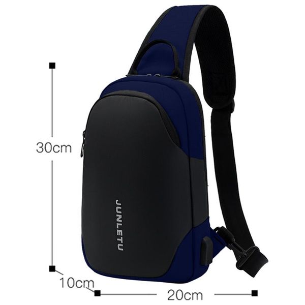 

outdoor bags men's korean casual business chest bag shoulder messenger waterproof large capacity usb charging