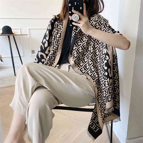 

2021 new scarf imitation cashmere brushed four seasons scarf autumn winter shawl fashion decoration versatile, Blue;gray