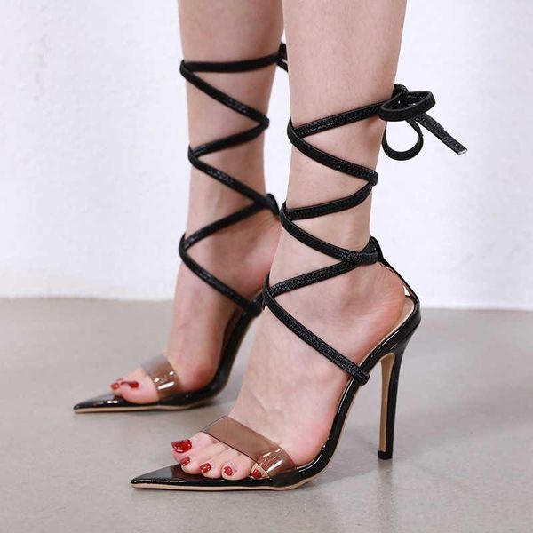 

sandals 2021 personalized fruit strapping high heel sandals, size 40, Black