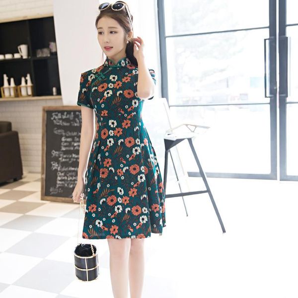 

chinese national dress women's cheongsam size s-2xl ethnic clothing, Red