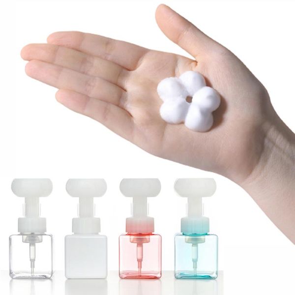 

storage bottles & jars 250ml flower stamp soap dispenser liquid foam empty plastic bottle shower gel pump