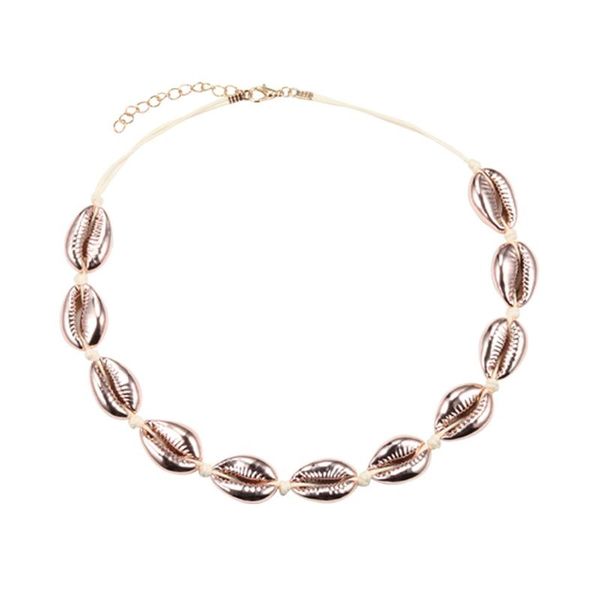 

bohemian natural shell necklace for women cowrie charm conch seashell collar choker beach boho summer necklaces jewelry collares chokers, Golden;silver