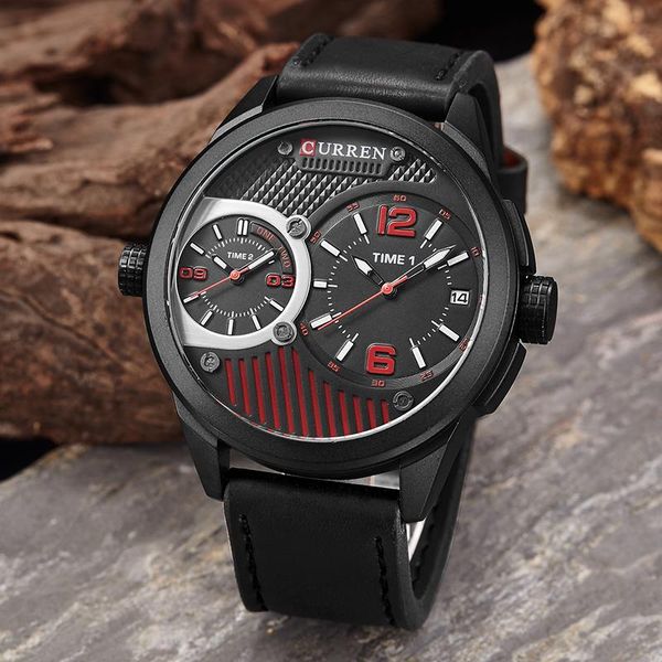 

wristwatches clearance sale curren 8249 watches men cow quartz-watches sport men's waterproof relogio heren hodinky, Slivery;brown