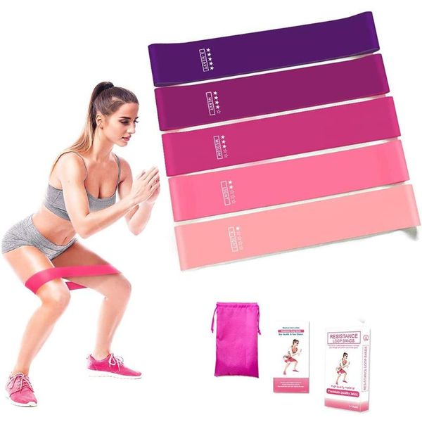 

pcs gradient color yoga resistance bands 5 level rubber training pull rope ldeal for home gym stripes