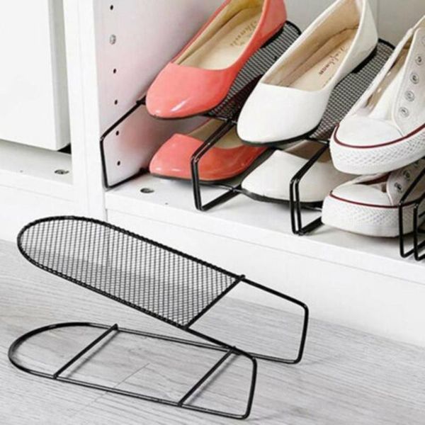 

clothing & wardrobe storage 5pcs iron double layers shoe organizer modern rack stand shelf for living room cabinet space saver