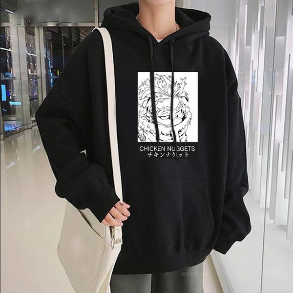 

men's hoodies & sweatshirts fashion manga anime my hero academia hawks eagle boys winter keep warm clothes oversized streetswear, Black