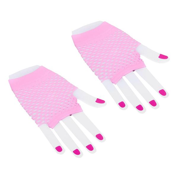 

five fingers gloves 1pair women costume hen night rock mesh party punk brides short wrist retro dress accessory girls fishnet fingerles, Blue;gray