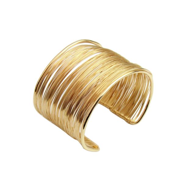

hand catenary open wire bracelet fashion jewelry wire bracelet, Golden;silver