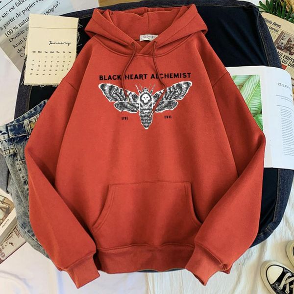 

men's hoodies & sweatshirts black heart alchemist printed hoody thick winter streetwear fleece autumn sweatshirt oversized soft mens ho