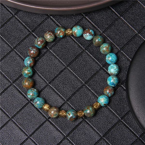 

beaded, strands natural stone space beads bracelet 8mm turquoises african agates charms bracelets yoga energy women men jewelry gifts, Black