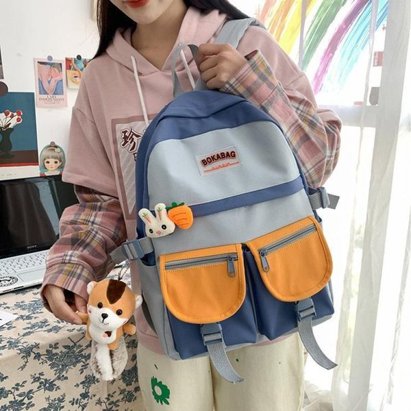 

school bags harajuku kawaii daily schoolbag for teenage girls multiple pocket waterproof nylon women backpack lovely travel lapbagpack