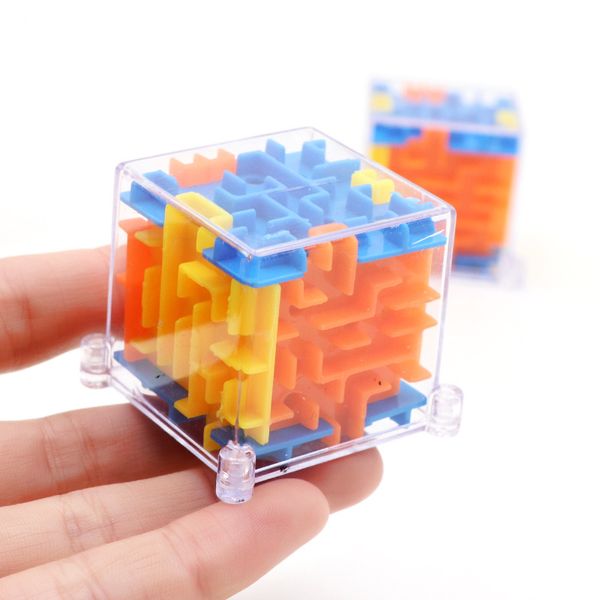 4x4x4cm cubo de gelo 3d Puzzle Maze Toy Kids Fun Divery Brain Game Case Box Balanço Balanço Brinquedos Educacionais Para Crianças Presente de Férias