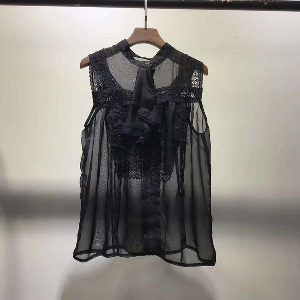 

skirts designer skirt suit summer women lace patchwork black blouses+knee-length skirt sets & suits 2 piece