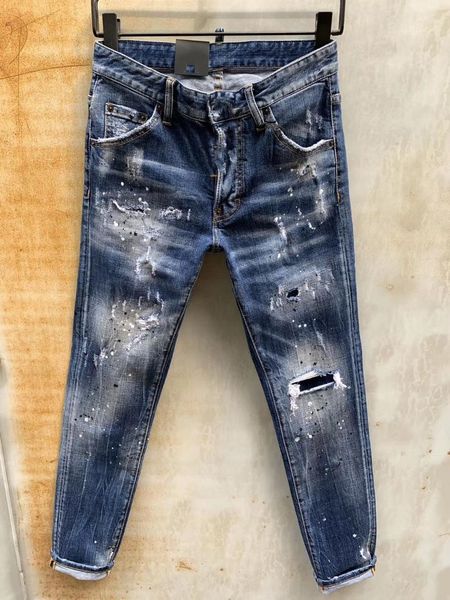 

men's jeans wk0639 fashion 2021 runway luxury european design party style clothing, Blue