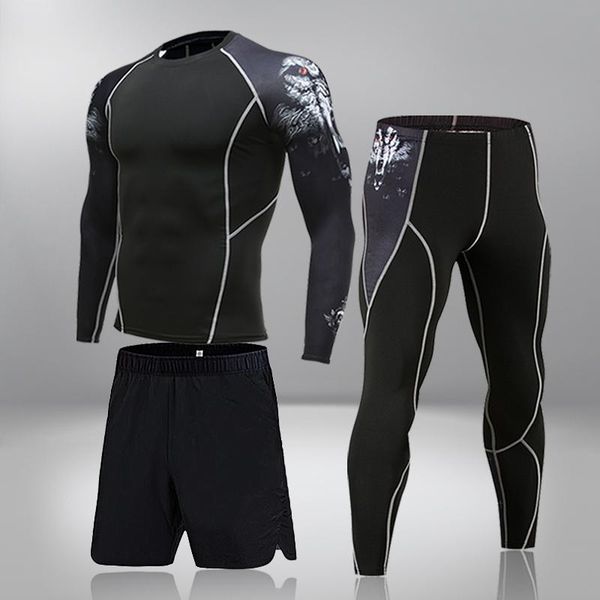 

jogging clothing men thermal pants suit underwear sets compression sweat quick drying thermo long johns, Black;red