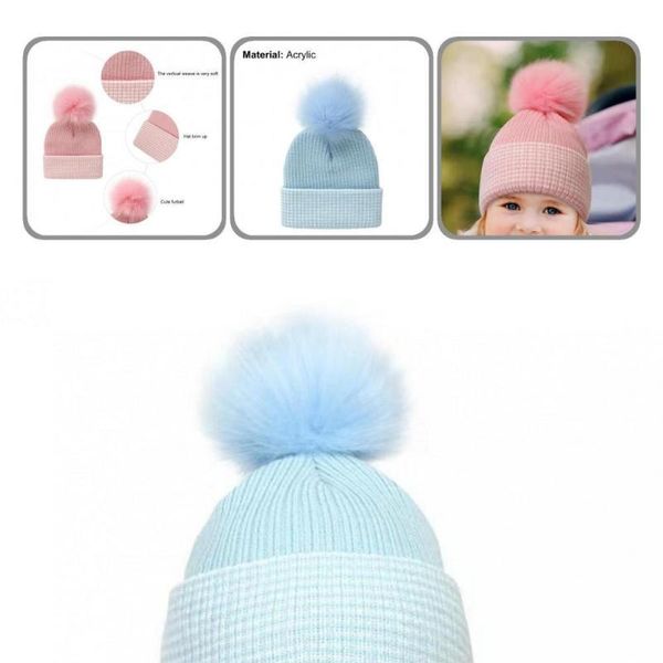

caps & hats stylish toddler hat good elasticity warm soft plush ball infant, Yellow