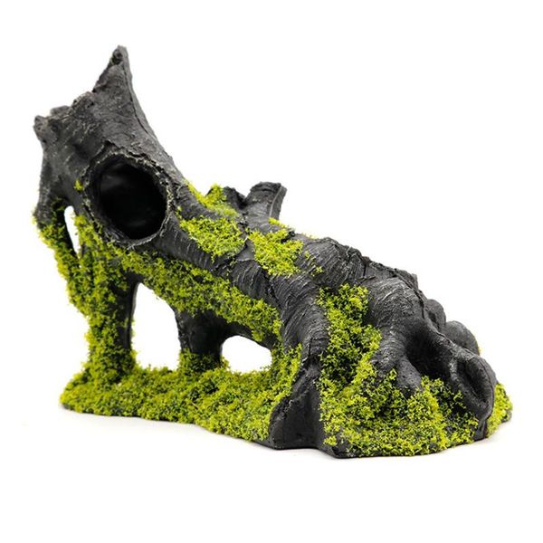 

aquarium fish tank decoration accessories moss tree root shrimp reptile avoid breeding hole viewing ornaments landscaping decor decorations