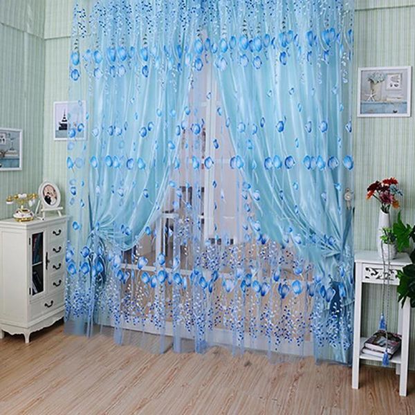 

curtain & drapes country style leaves flower sheer for window tulle voile curtains modern bedroom living room decoration