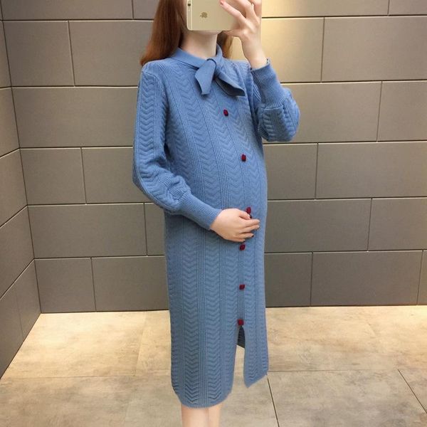 

autumn spring maternity knited dress long sleeve pregnant sweater breastfeeding clothes nursing dresses, White