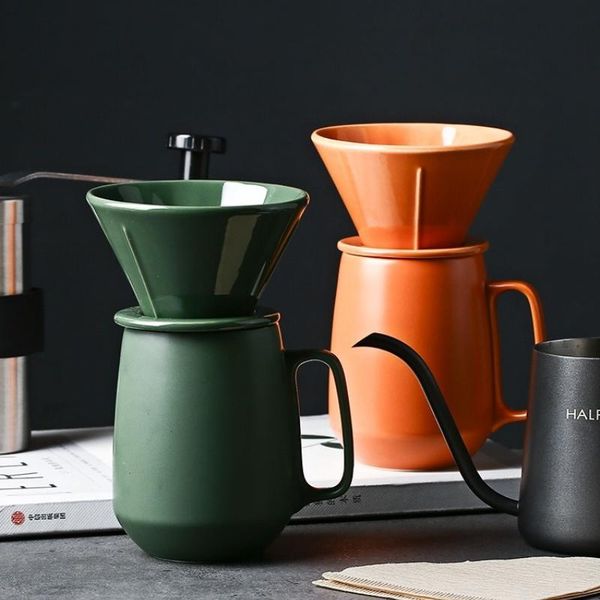 

coffee filters nordic hand-washed filter cup ceramic drip-type tapered single-hole milk mug simple tea drinkware