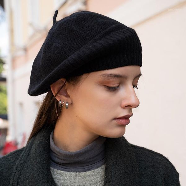 

berets winter warm hat 100% wool french artist beret women painter vintage girls female walking cap beanies, Blue;gray
