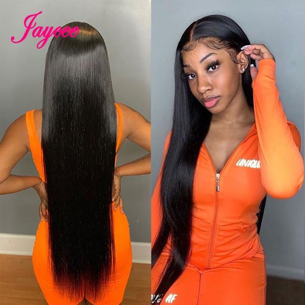 

lace wigs 32inch front wig straight human hair brazilian 36inch long frontal 13x4 pre plucked 180%, Black;brown