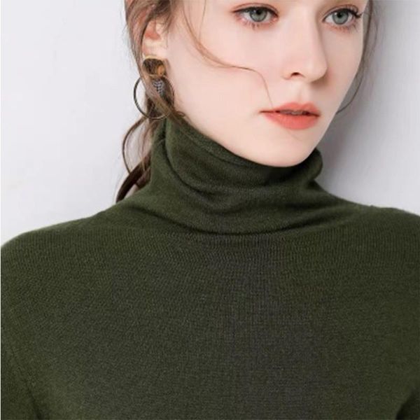 

women's sweaters autumn and winter pile high neck pullover sweater long-sleeved solid color plus size knitted bottoming shirt, White;black