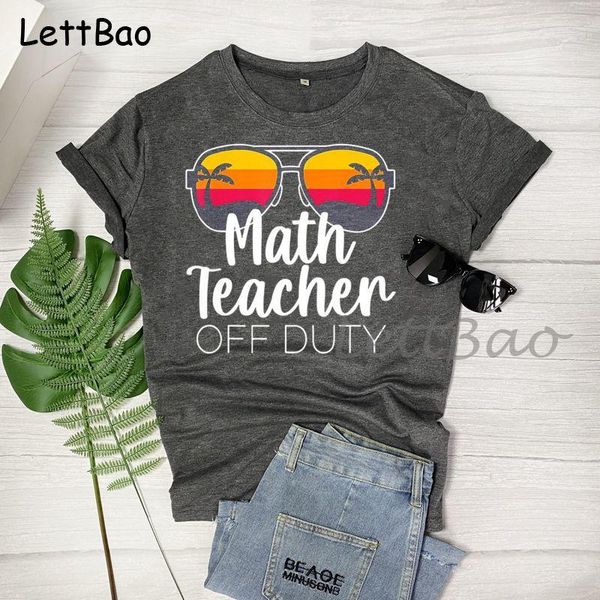 

women's t-shirt cartoon graphic fashion teacher off duty kawaii tshirt female printed casual t shirt, White