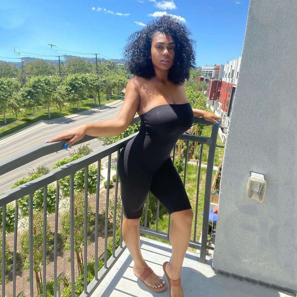 

spring and summer 2021 bra jumpsuit slim women's capris, White