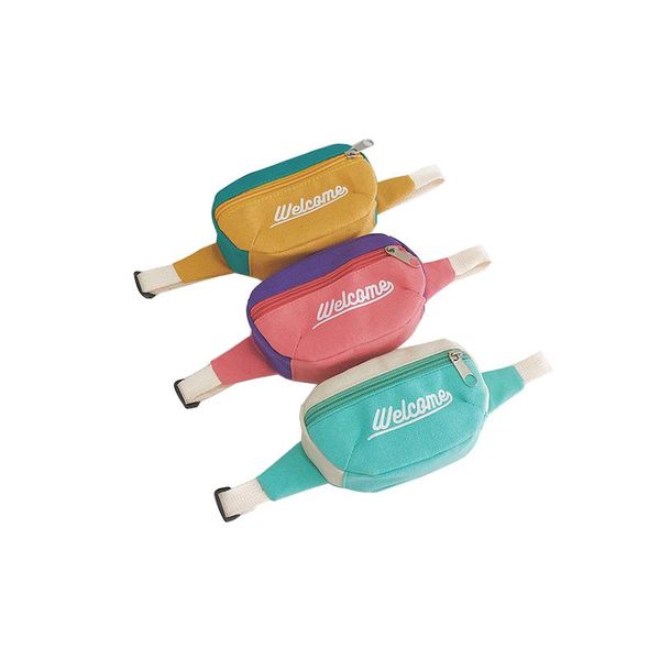 

kids canvas fanny pack cute kawaii toddler girl purse children boys waist pouch adjustable belt bags