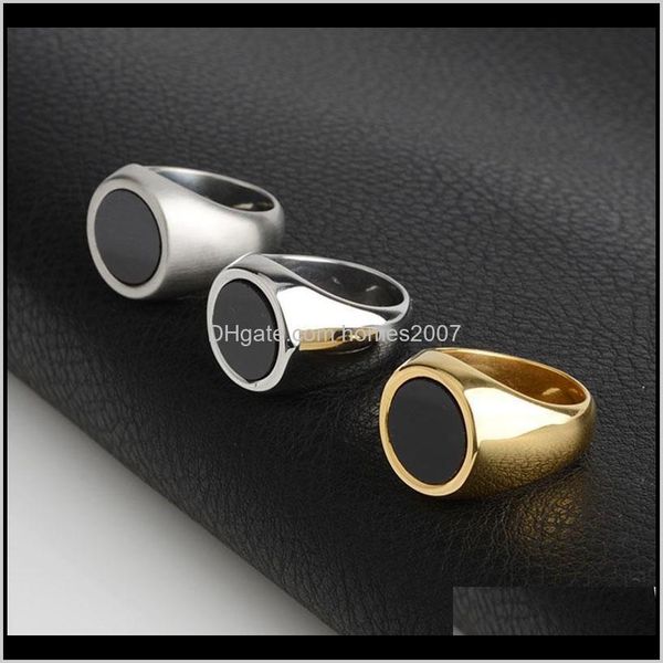 SchmuckEdelstahl Männer Ring Mode Gold Sier Farbe Männliche Band Fingerringe Hiphop Rock Schmuck Freund Weihnachtsgeschenk Hochzeit Drop Deli