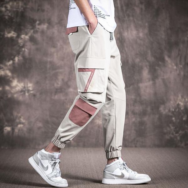 

harajuku cotton multi pockets women pants style fashion cargo autumn hip hop streetwear casual elastic trousers camo xxxl, Black